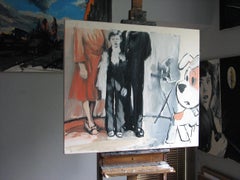 Forgotten Secrets ( Reksio The Dog )  - Expressive Figurative Oil Painting
