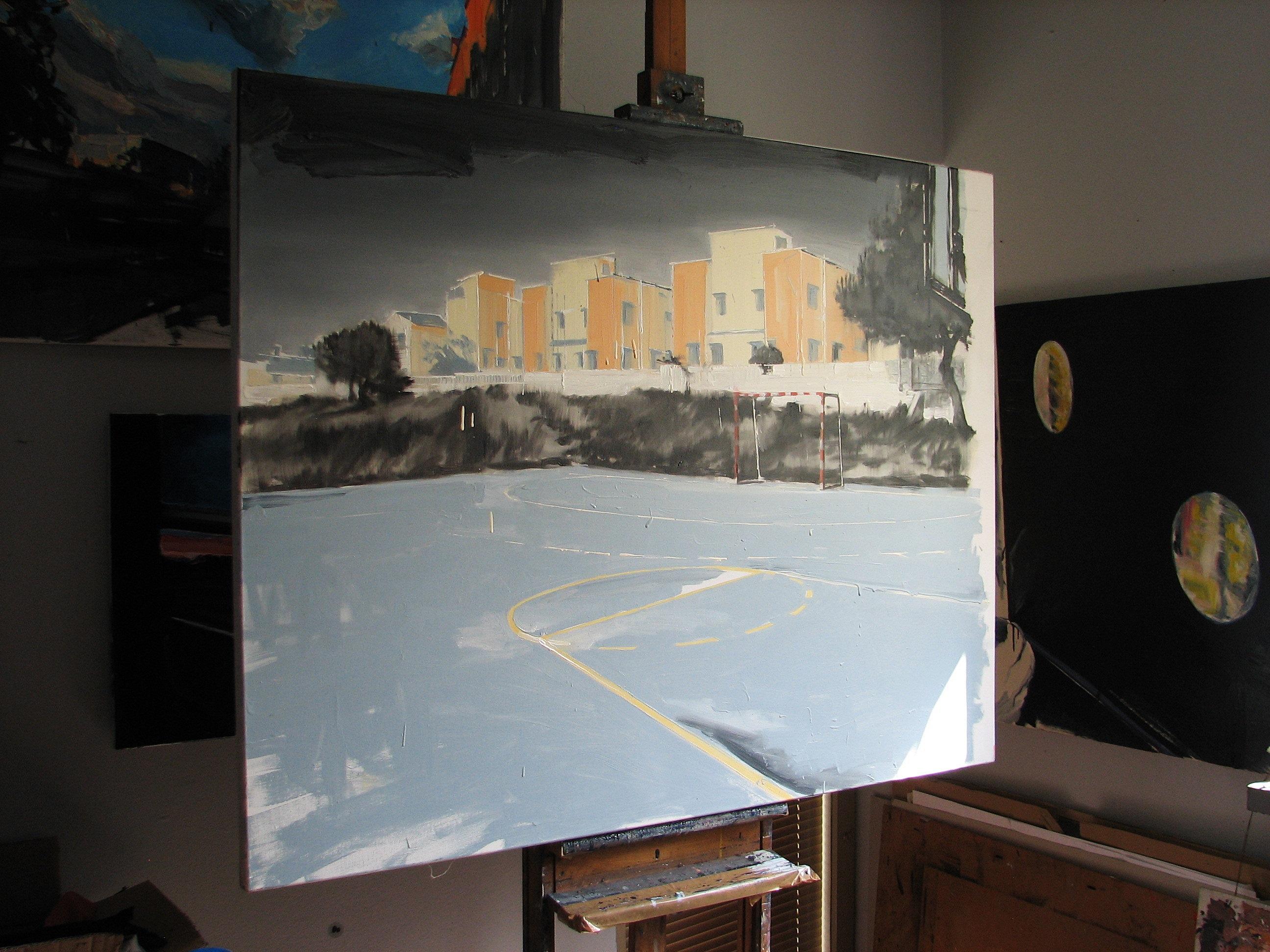 The painting is signed on the back.

The whole artistic output of Robert Bubel centres around subjective emotions and arousing emotion in the beholder. The source of inspiration- that is everyday life of experiences, memories, observations, is a