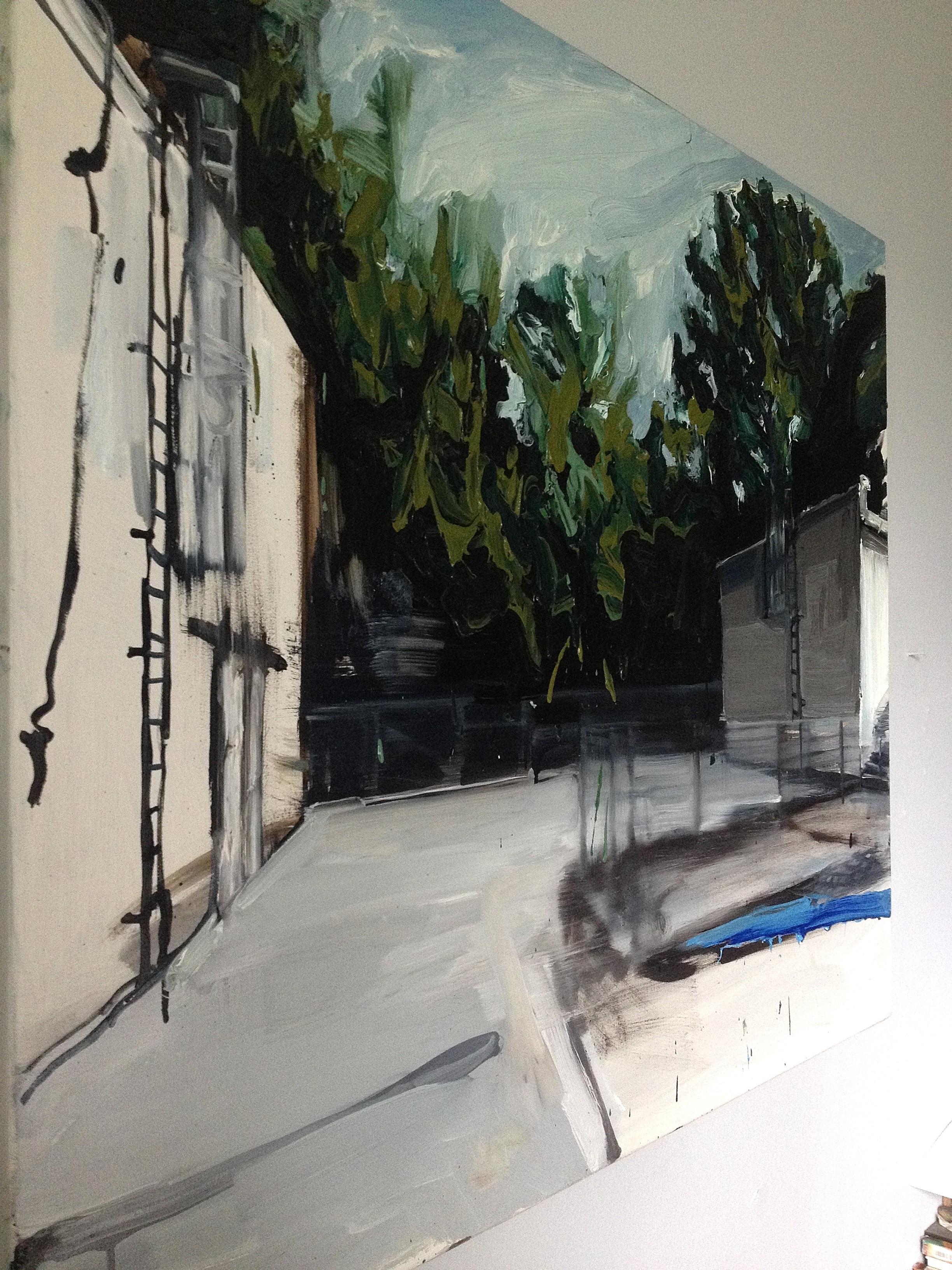 The Crush - Expressive Contemporary Figurative Oil Painting, Nature Landscape For Sale 1