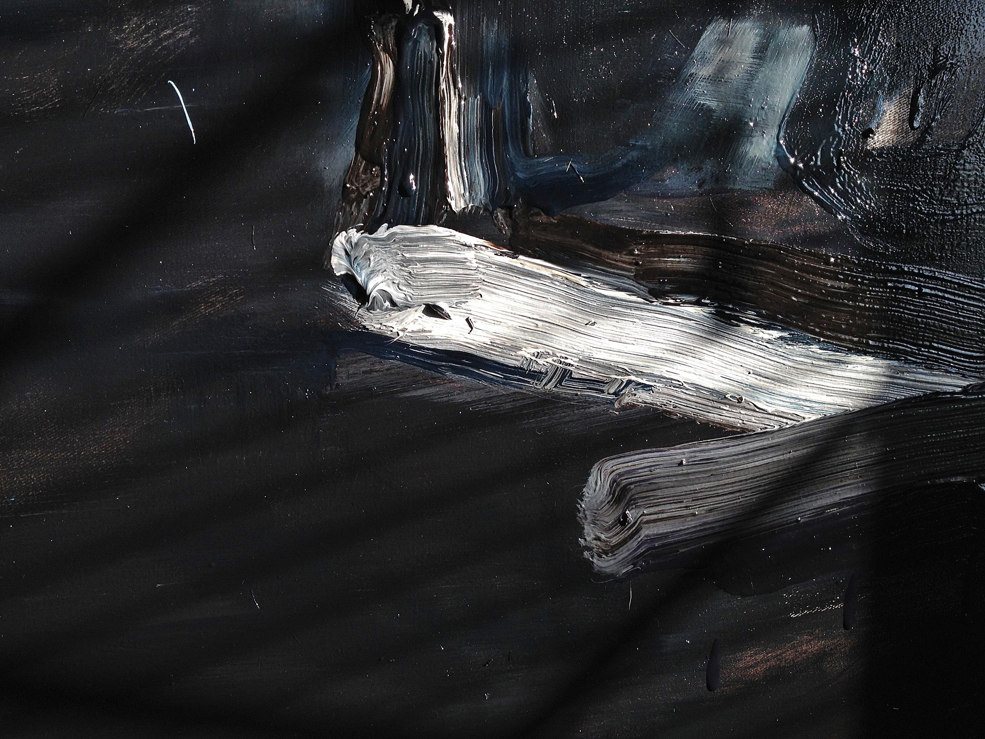 The Edge of Twilight - Expressive Contemporary Figurative Painting, Landscape im Angebot 4