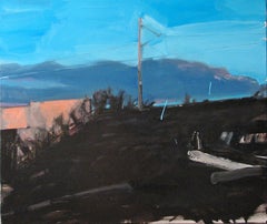 The Edge of Twilight - Peinture figurative contemporaine expressive, paysage