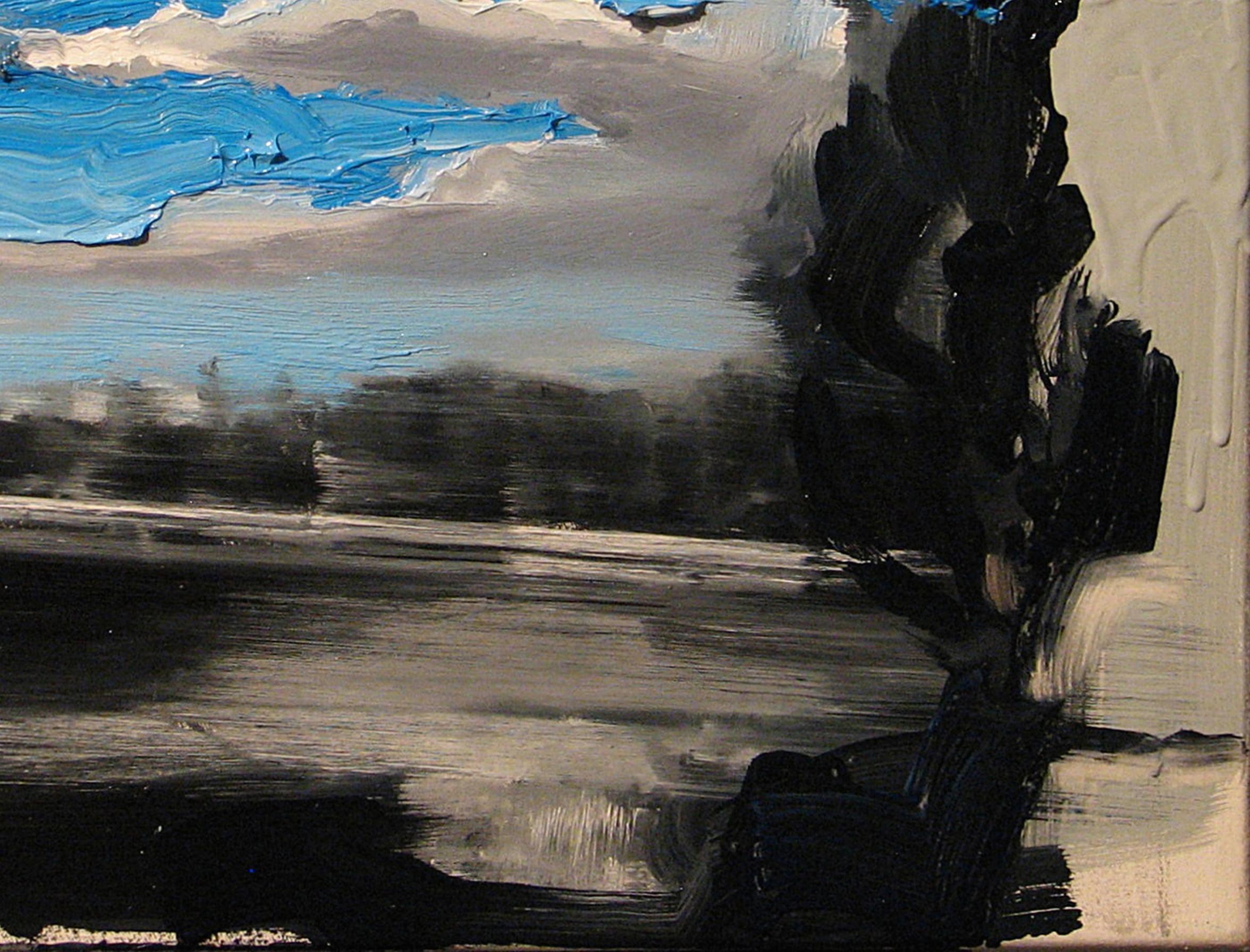 Hier, aujourd'hui,  Fin .... - Peinture à l'huile contemporaine expressive, nuages - Painting de Robert Bubel