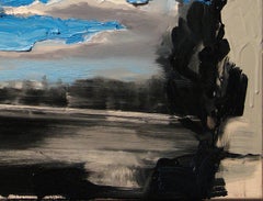 Hier, aujourd'hui,  Fin .... - Peinture à l'huile contemporaine expressive, nuages