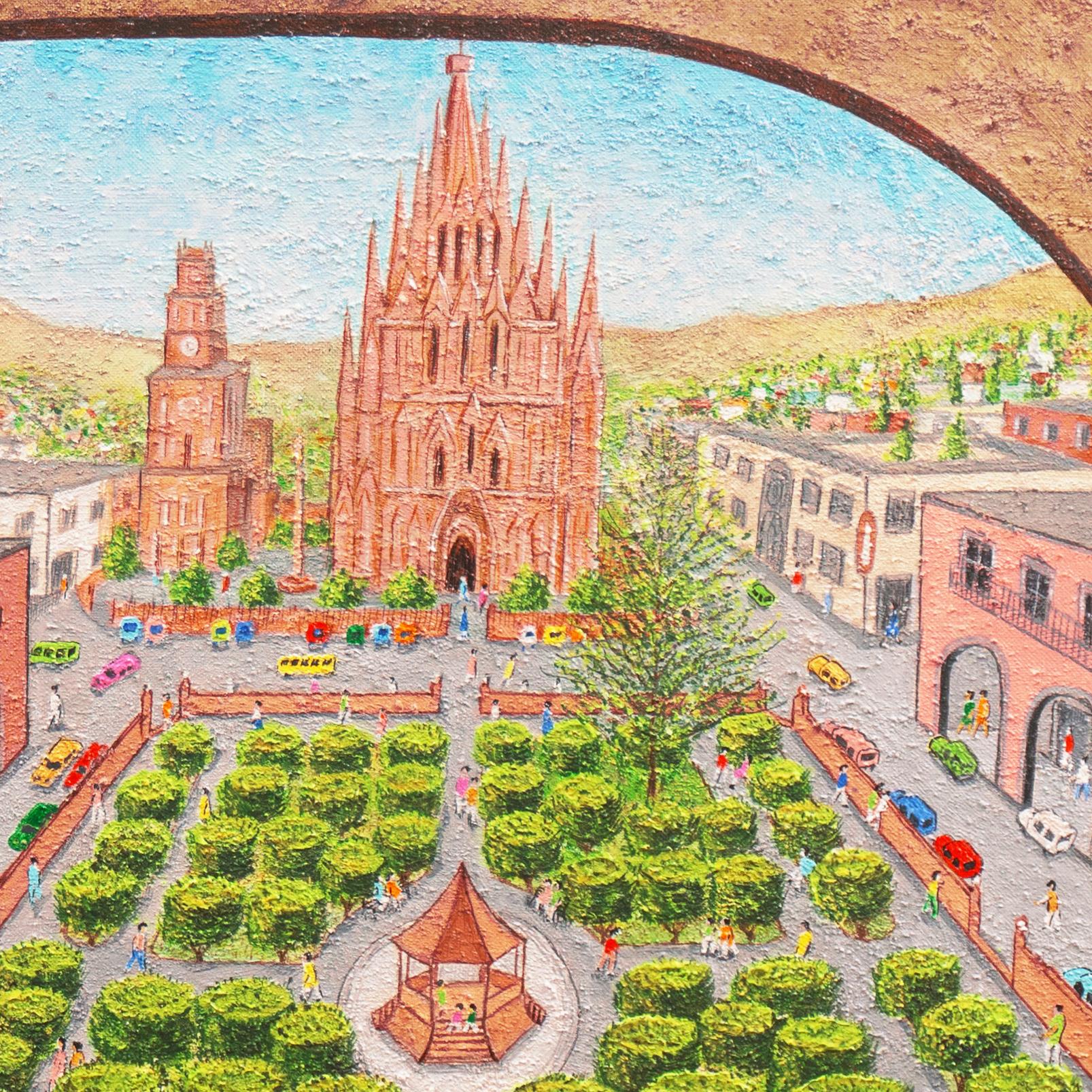 'La Santa Escuela de Cristo, San Miguel de Allende', Cathedral, Cloistered Nun - Modern Painting by Robert Buckner