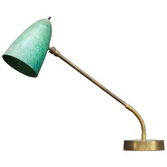 Robert Bulmore Midcentury Studio Green Fiberglass Gooseneck Desk Lamp Versen