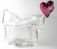 Broken Heart (blown glass clear transparent table top object sculpture Chihuly)