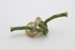 Knots (blown glass table top found object climbing rope sculpture Chihuly)