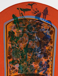 "W.C. Fields, " Original Serigraph and Collage Portrait by Robert Burkert