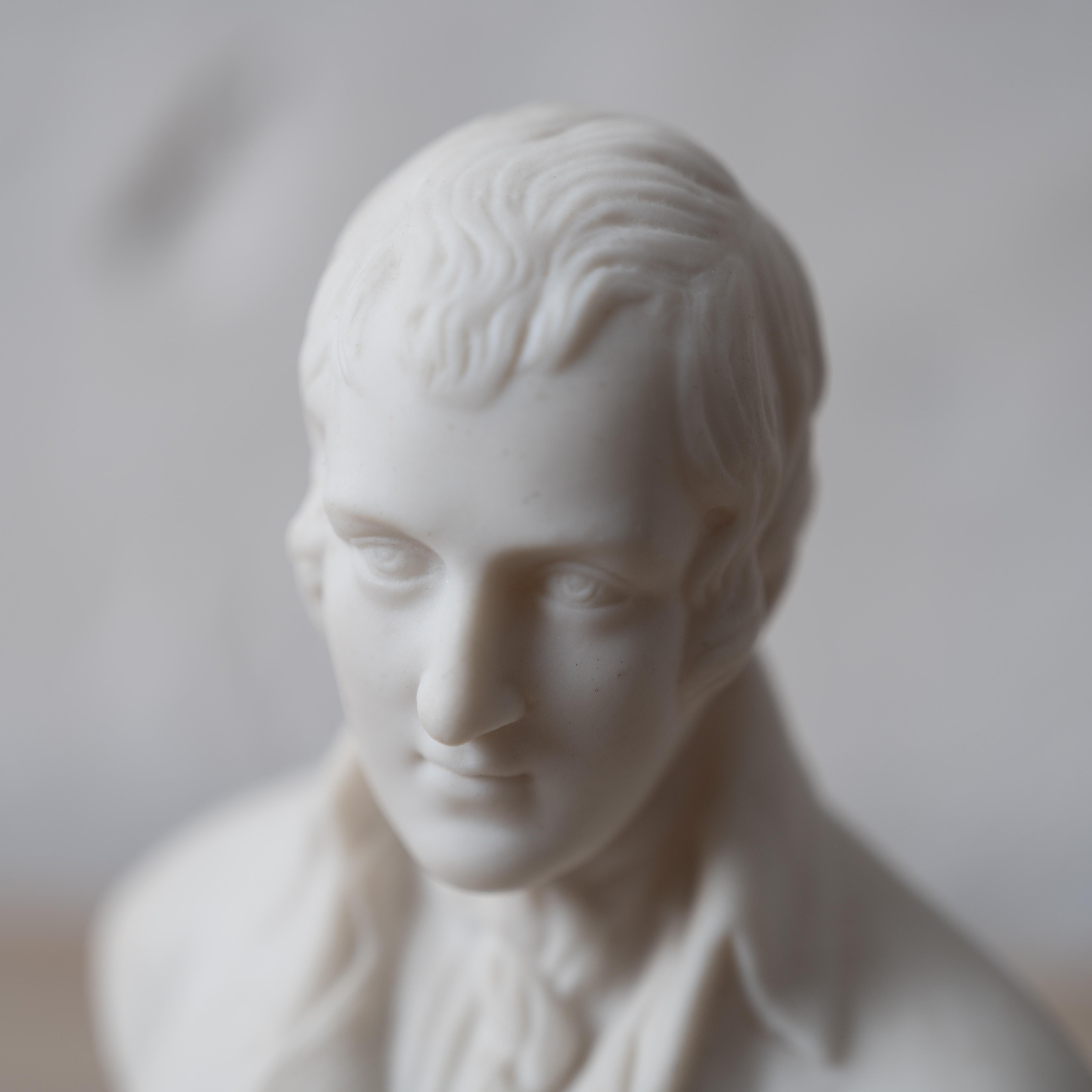 Porcelain Robert Burns Parian Bust, 19th Century For Sale