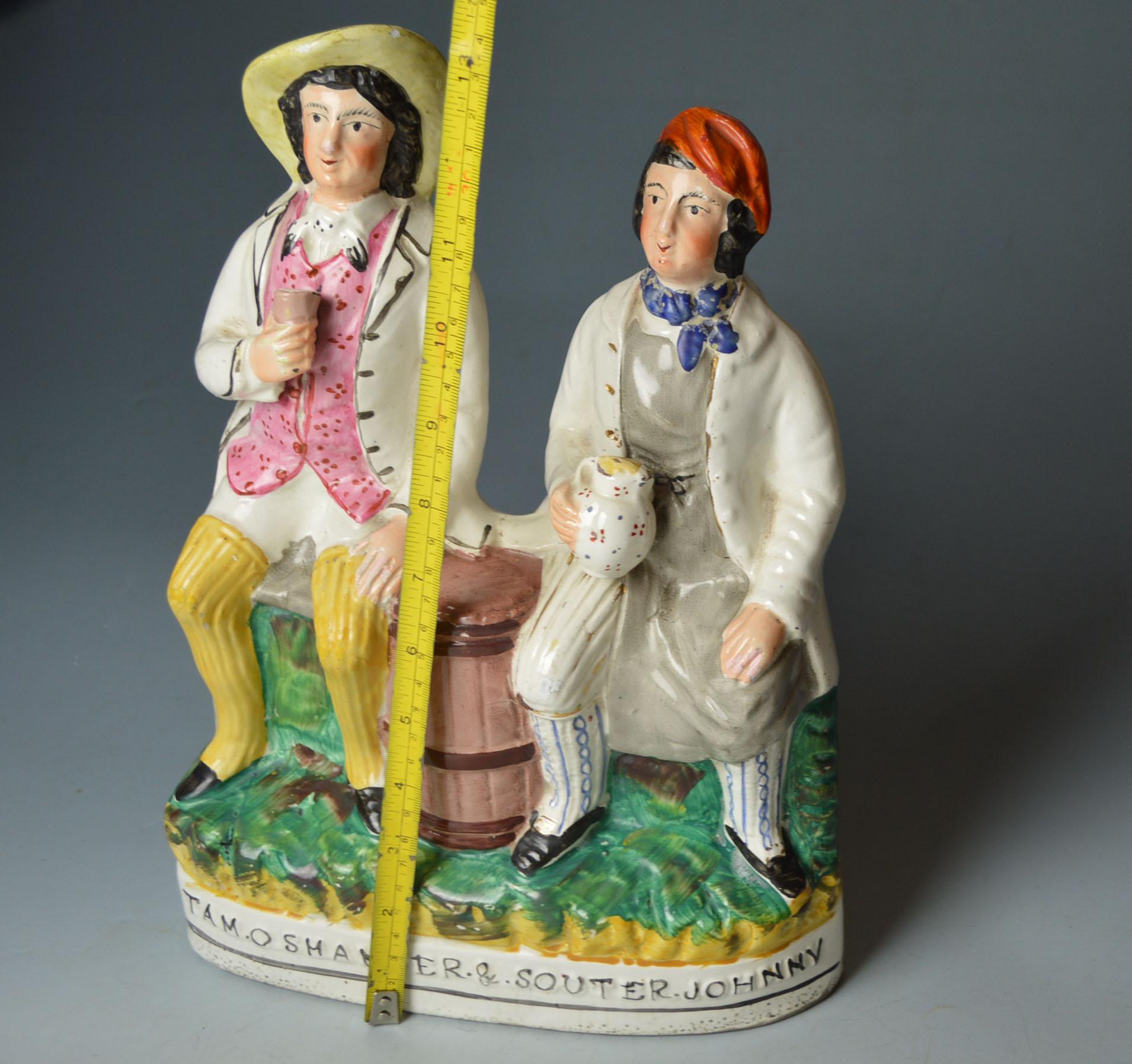 Peint Robert Burns Tam O' Shanter Staffordshire Figure décorative Antiquités écossaises en vente