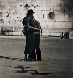Vintage Silver Gelatin Photograph Jerusalem Western Wall Night Time Photo 1973