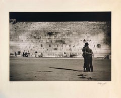 Fotografia d'epoca alla gelatina d'argento Muro Occidentale di Gerusalemme Foto notturna 1973