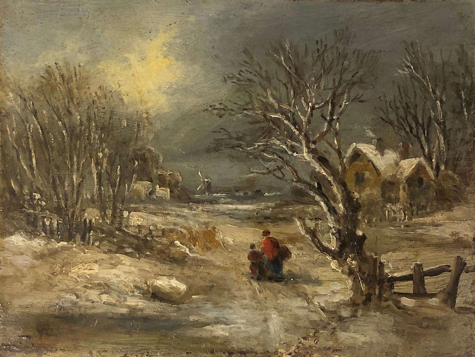 Robert Burrows (1810-93) Winter Walk For Sale 1