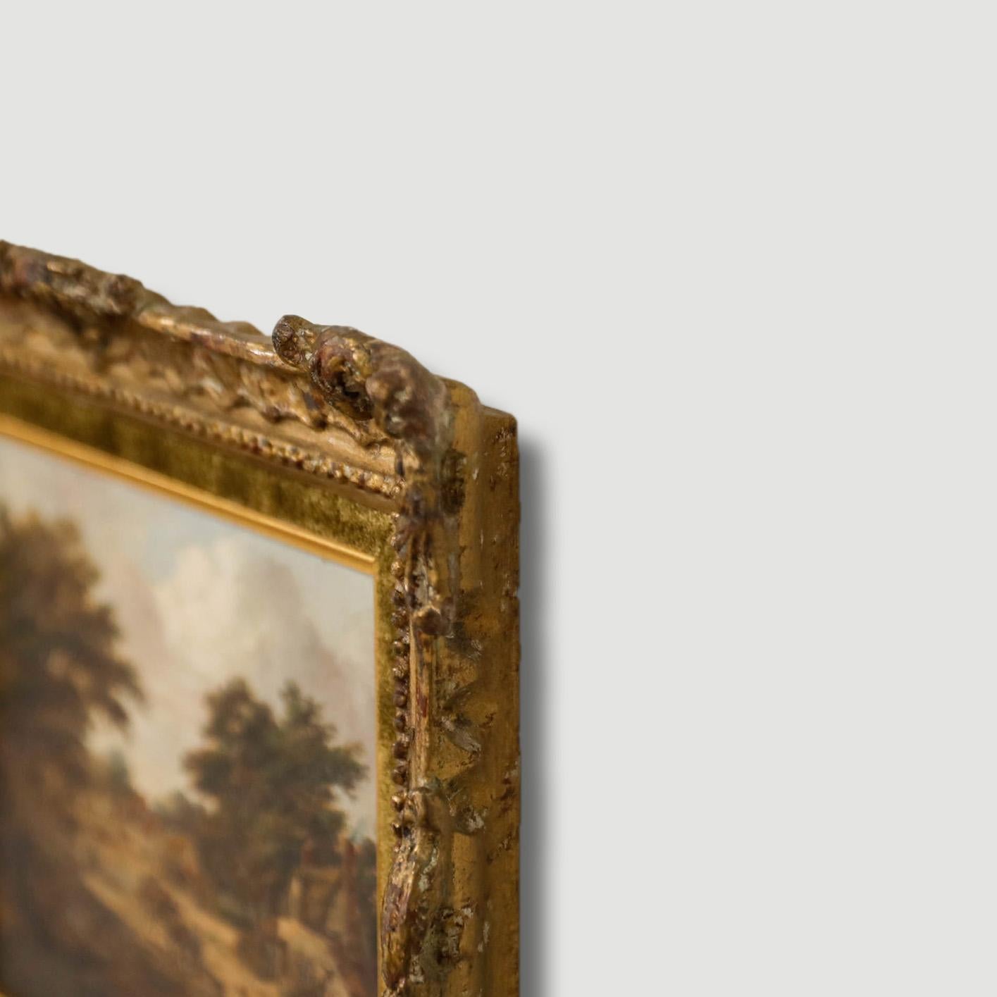 Robert Burrows R.A. (1810-1883) - Olio della metà del XIX secolo, Estate nel villaggio 4