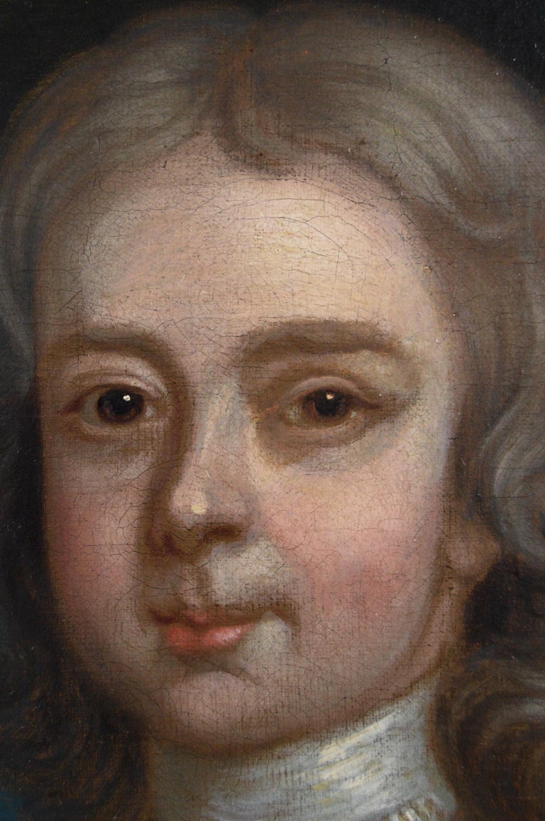 18th Century portrait oil painting of a boy For Sale 1