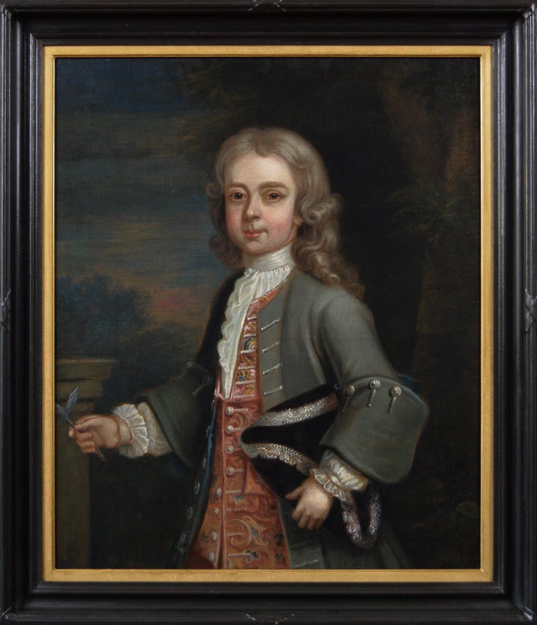 Robert Byng Portrait Painting - 18th Century portrait oil painting of a boy