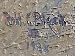 Robert C.C. Black III, Paysage des montagnes Rocheuses, Colorado, huile sur carton, 1938