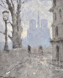 "Notre-Dame de Paris" Robert Cabay, französischer Impressionismus, 20. Jahrhundert