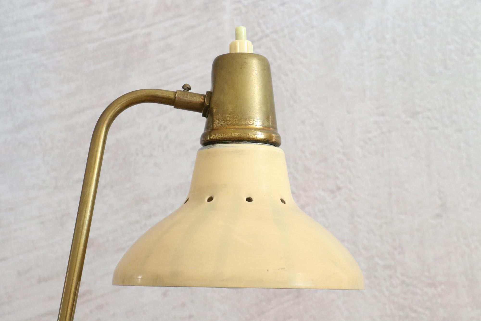 Brass Robert Caillat Mid-Century Modern French Table Lamp 1950 Era Biny Guariche