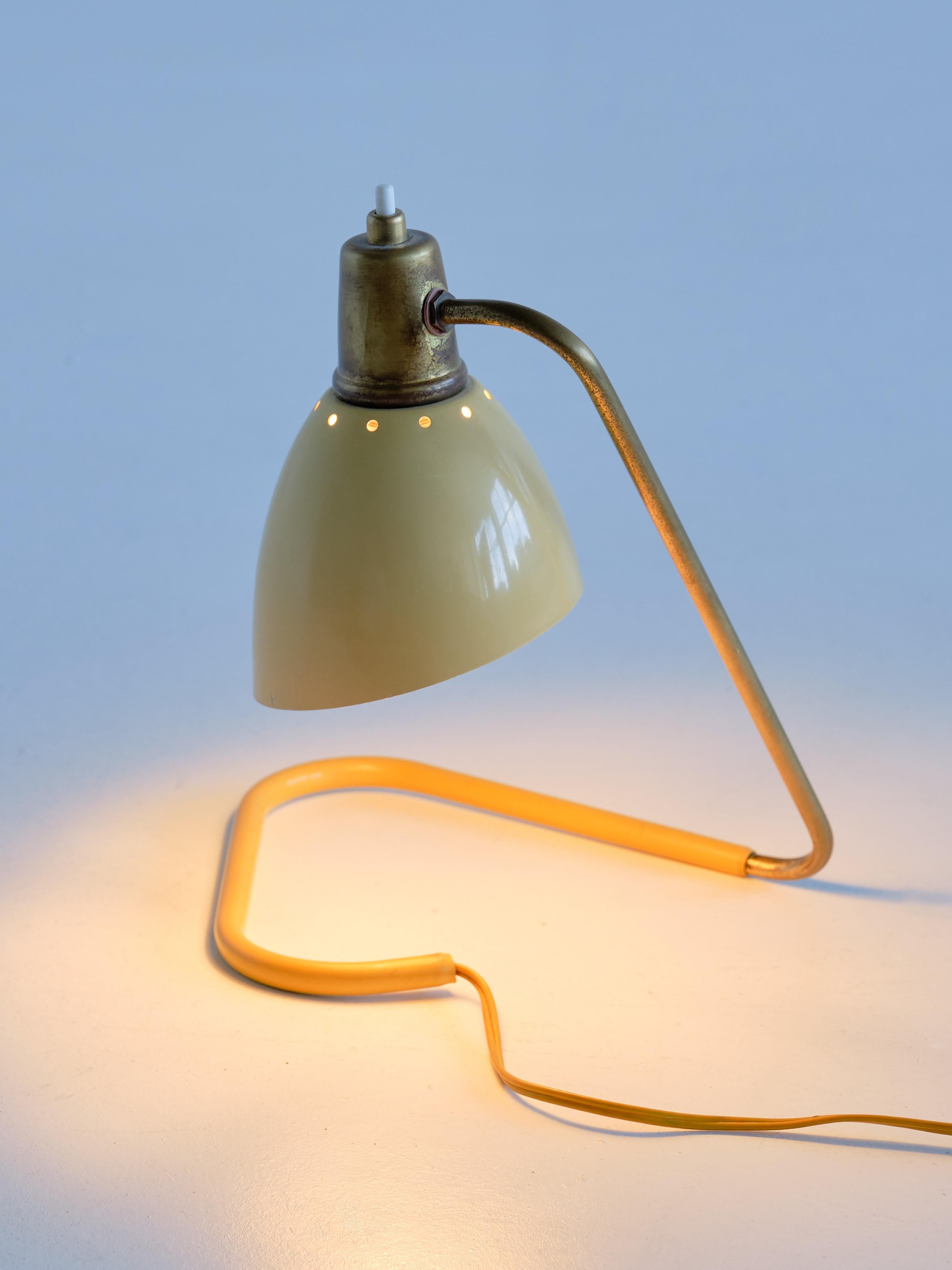 Robert Caillat Table Lamp with Yellow Adjustable Shade, France, 1950s For Sale 4