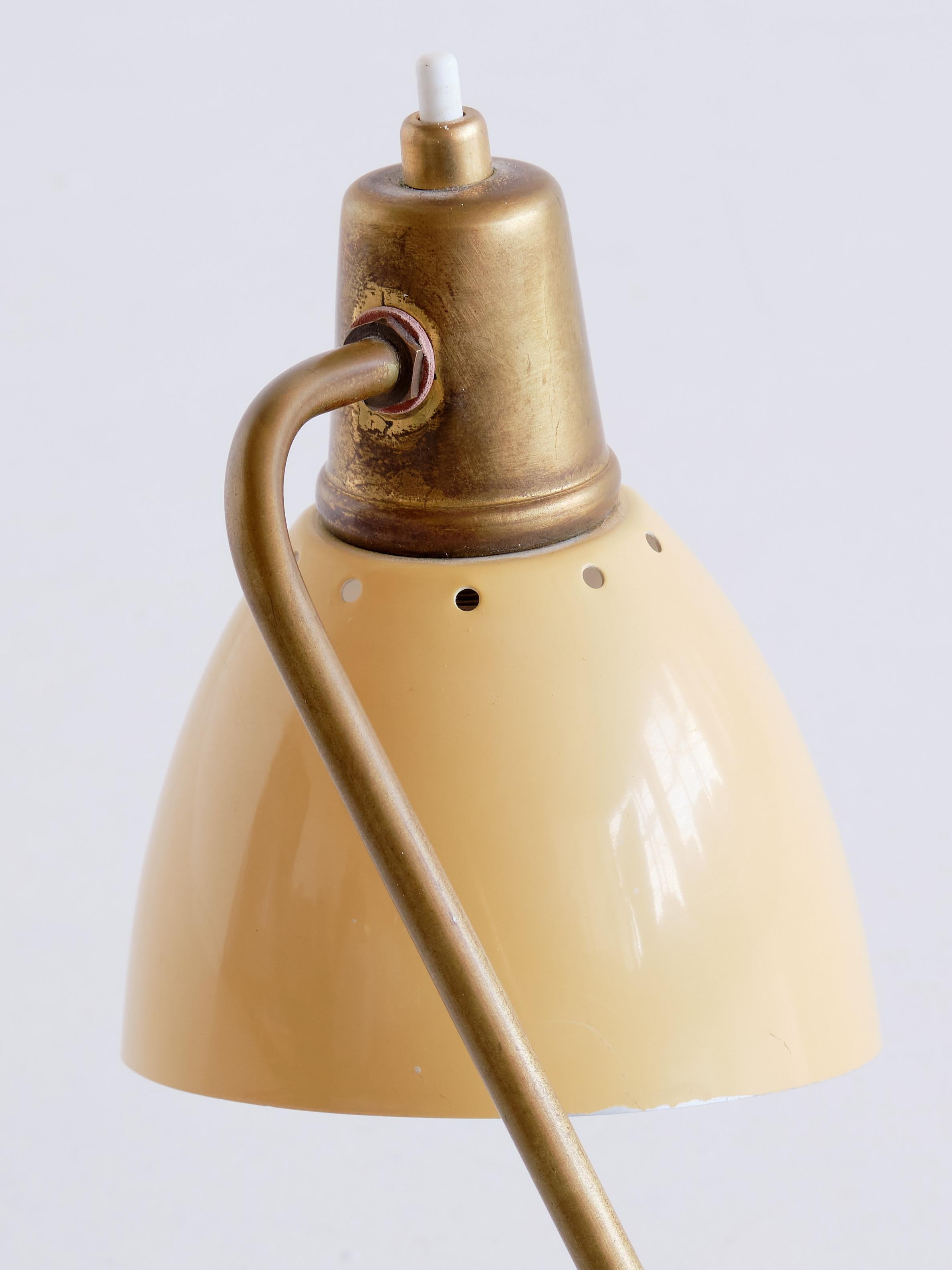 Mid-20th Century Robert Caillat Table Lamp with Yellow Adjustable Shade, France, 1950s For Sale