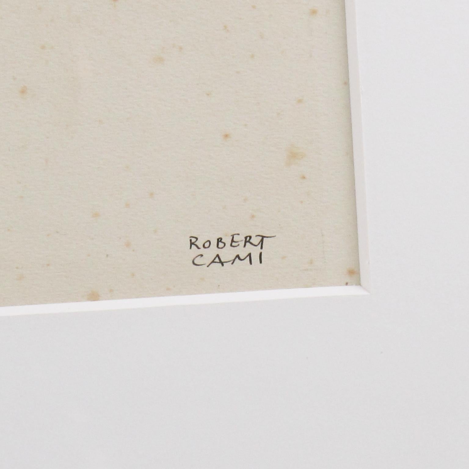Liegender Akt Studie Tinte waschen Zeichnung Malerei von Robert Cami im Angebot 4