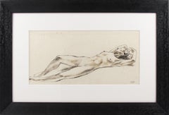 Étude de nu allongé Dessin au lavis d'encre Peinture de Robert Cami