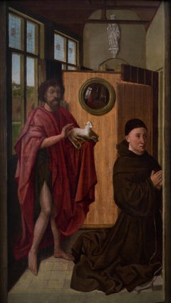 Retrato de Heinrich von Werl y San Juan Bautista, según Robert Campin