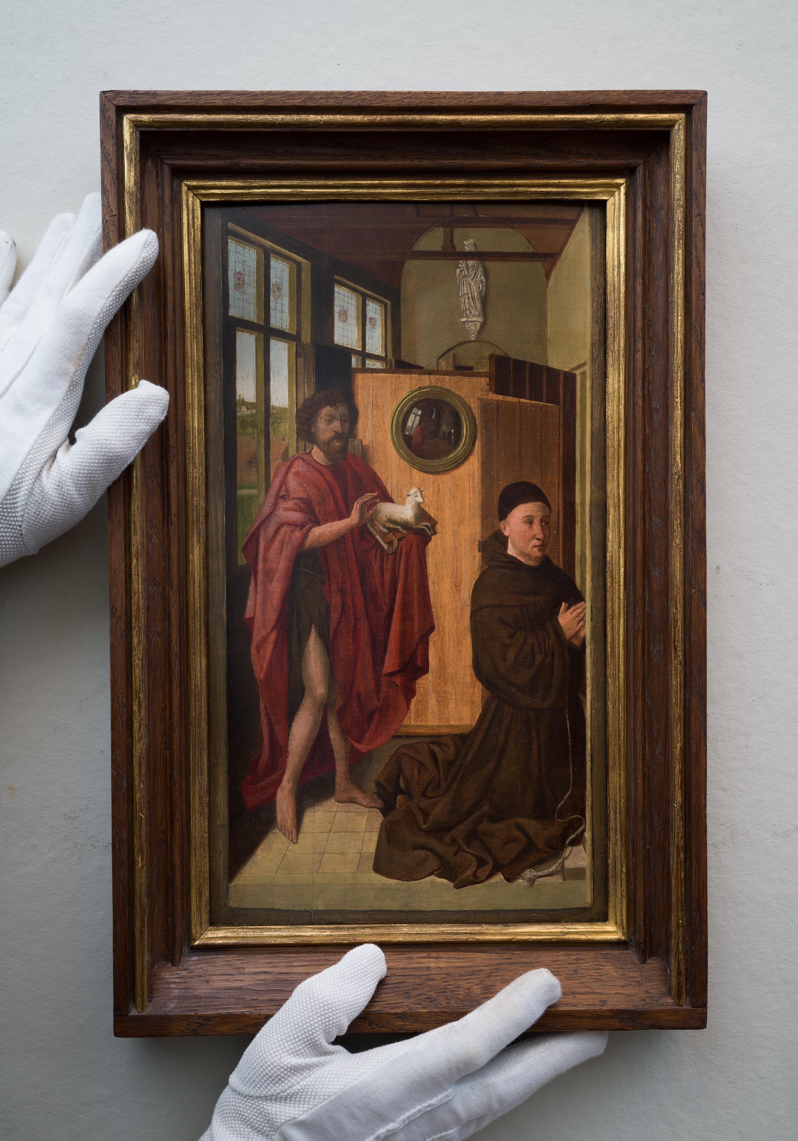Ritratto di Heinrich von Werling e San Giovanni Battista, dopo John Campin - Painting Antichi maestri di Robert Campin