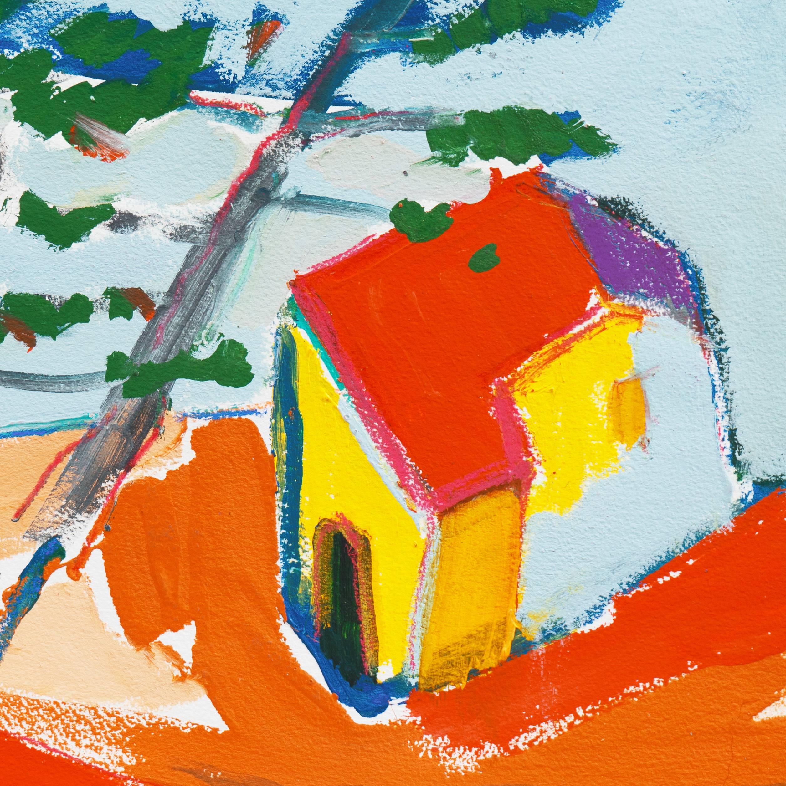 „Fisherman's Cottage, Old Monterey“, Carmel, Kalifornien, expressionistisches Ölgemälde – Painting von Robert Canete
