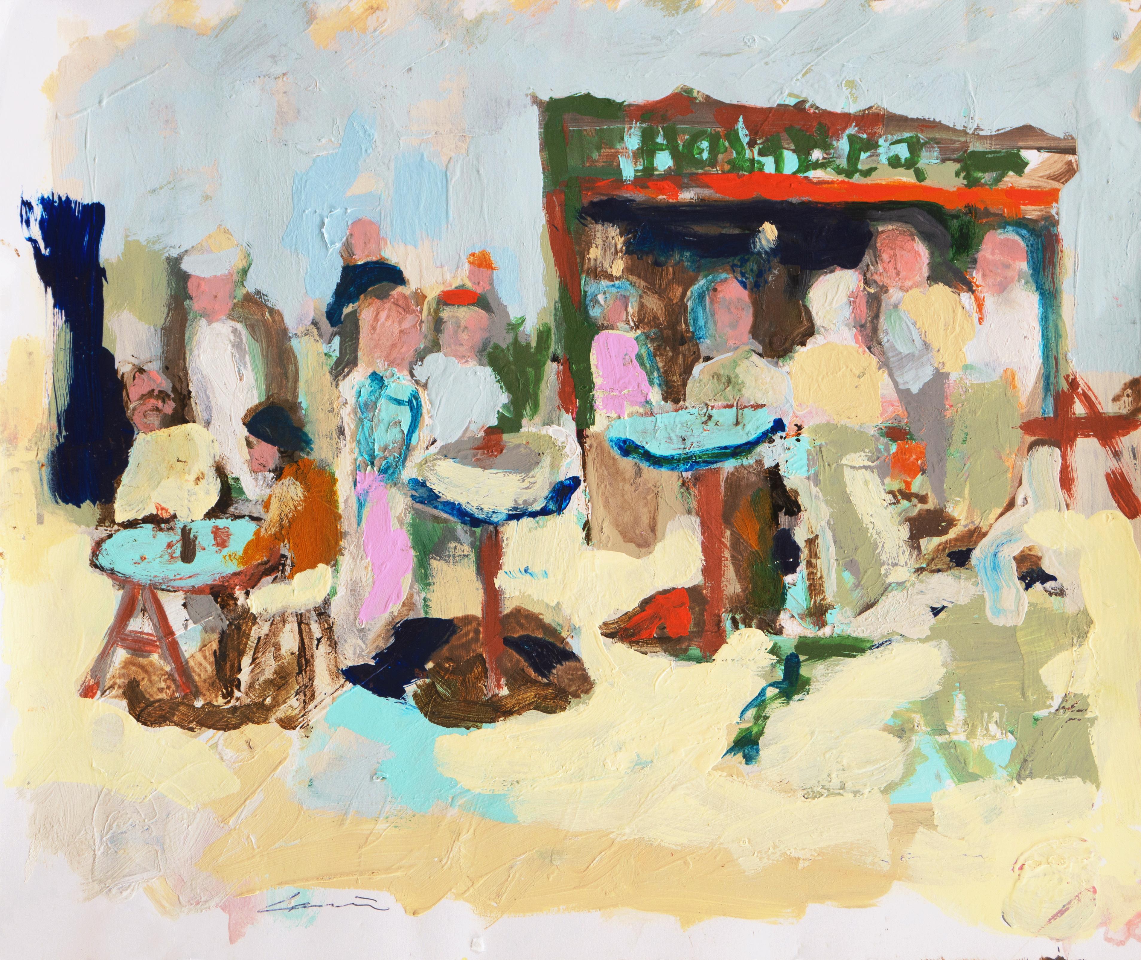 Robert Canete Landscape Painting - 'Fish Market, Cannery Row, Monterey', California Expressionist, Stanford, Carmel