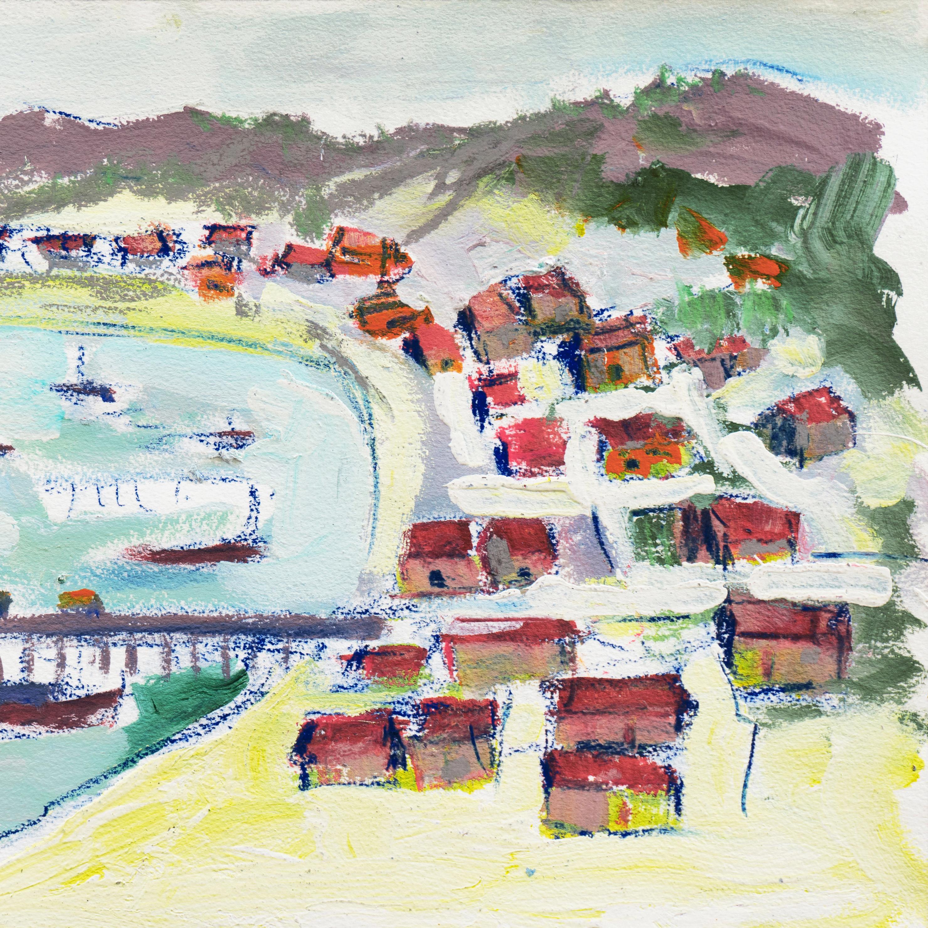 „Fishermen's Shacks, Old Monterey“, California Expressionist, Stanford, Carmel (Expressionismus), Painting, von Robert Canete