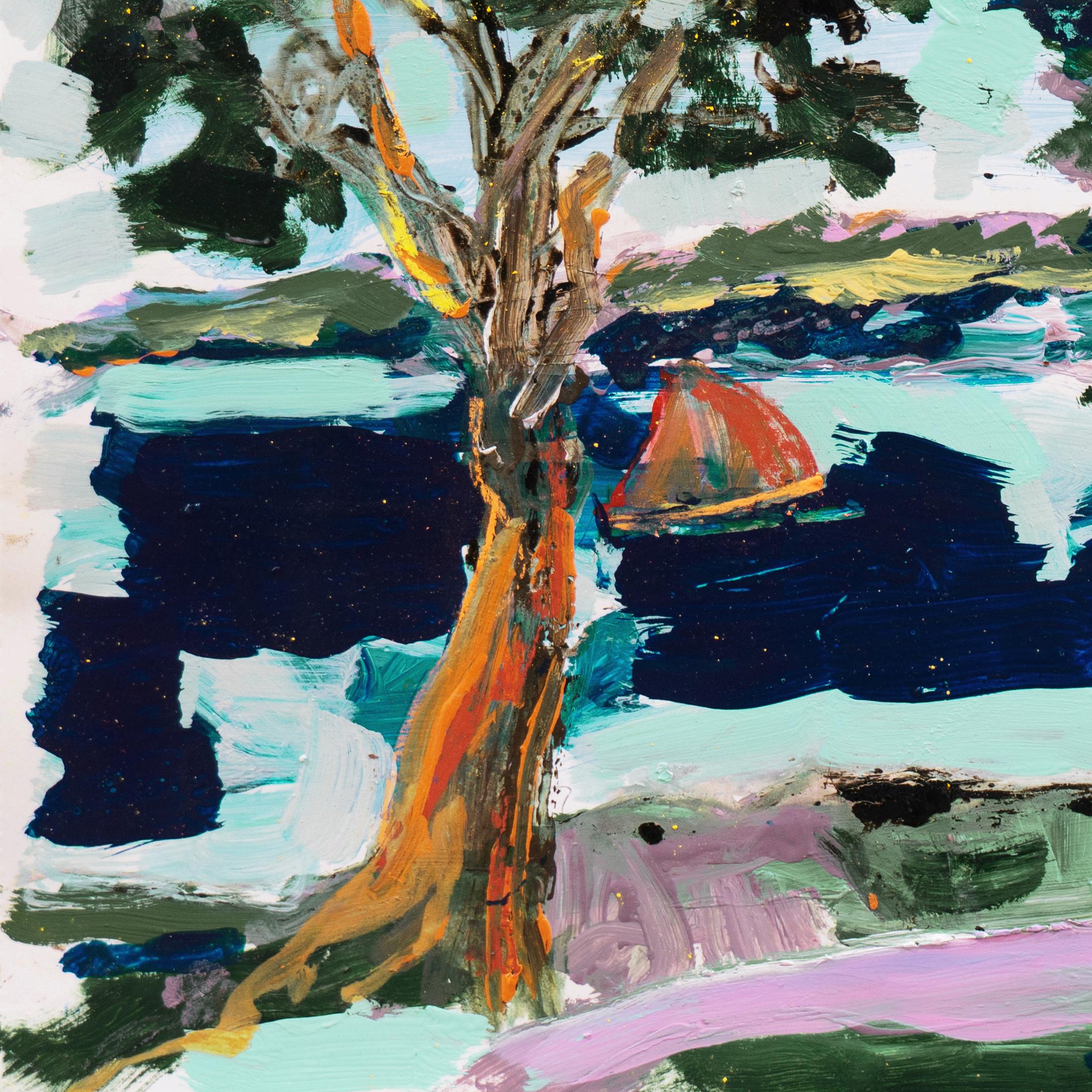 „Monterey Coast“, Carmel Expressionistische Landschaft des Expressionismus, Stanford, Kalifornien, Öl (Grau), Landscape Painting, von Robert Canete