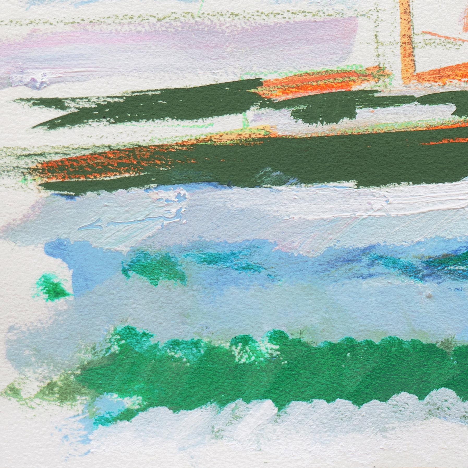 'Sailing Boats off Monterey', California Expressionist, Stanford, Carmel - Painting by Robert Canete