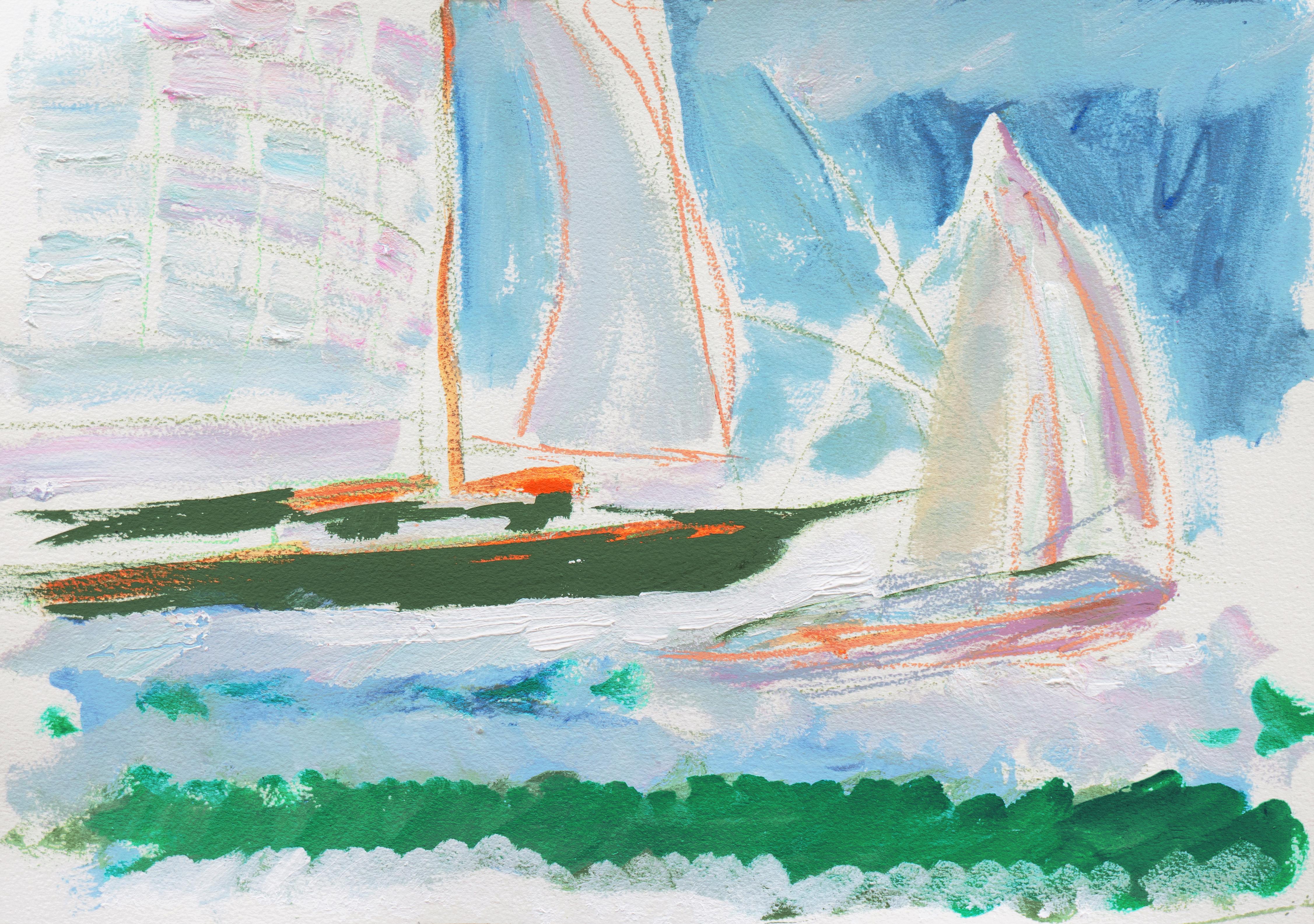 'Sailing Boats off Monterey', California Expressionist, Stanford, Carmel