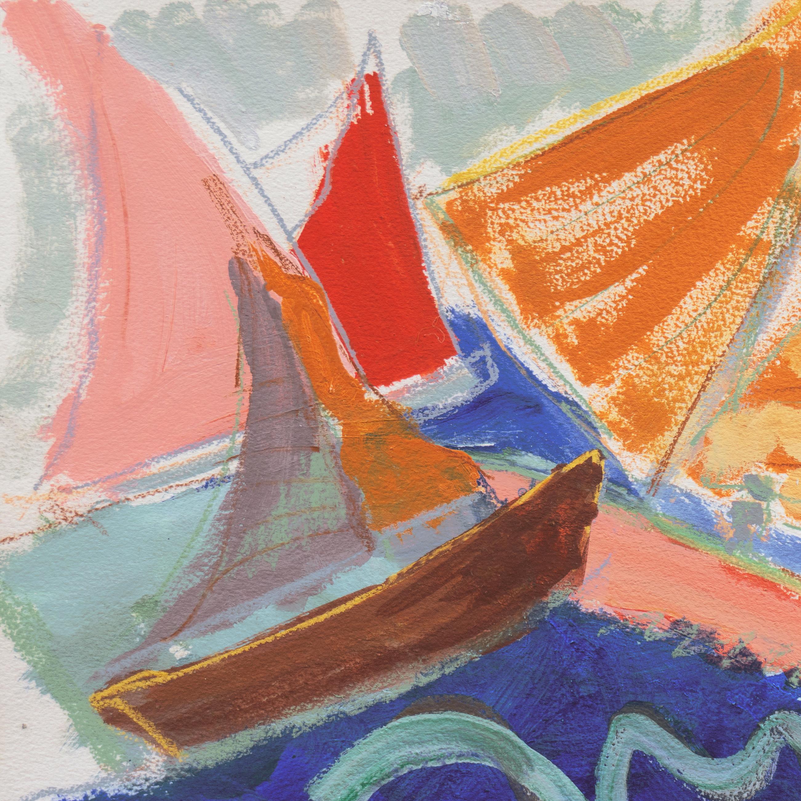'Off Monterey', California Expressionist Oil, Stanford, Carmel, Pacific Sailing For Sale 1