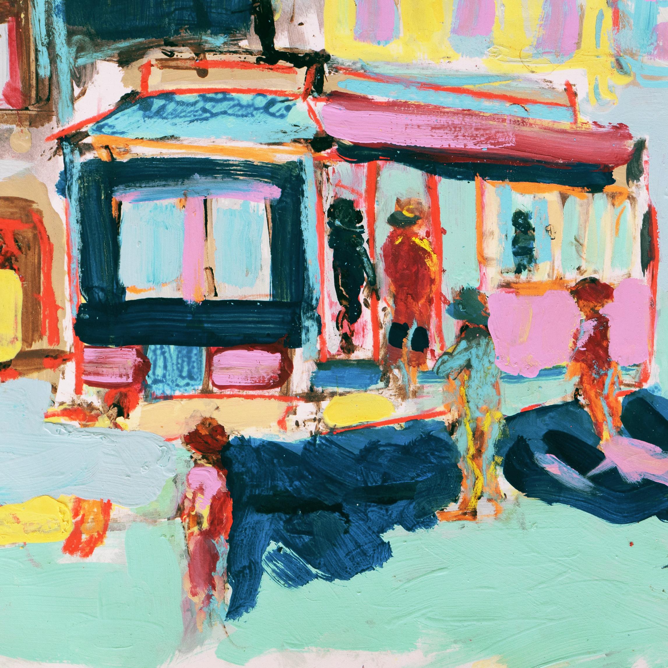„San Francisco Trolley Car“ Bay Area, California Expressionist, Stanford, Carmel im Angebot 3