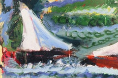 'Sailing on the Monterey Bay', Carmel, California Post-Impressionist Seascape