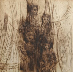 The Family, Modern Etching by Robert Cariola