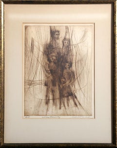 The Family, Modern Etching by Robert Cariola