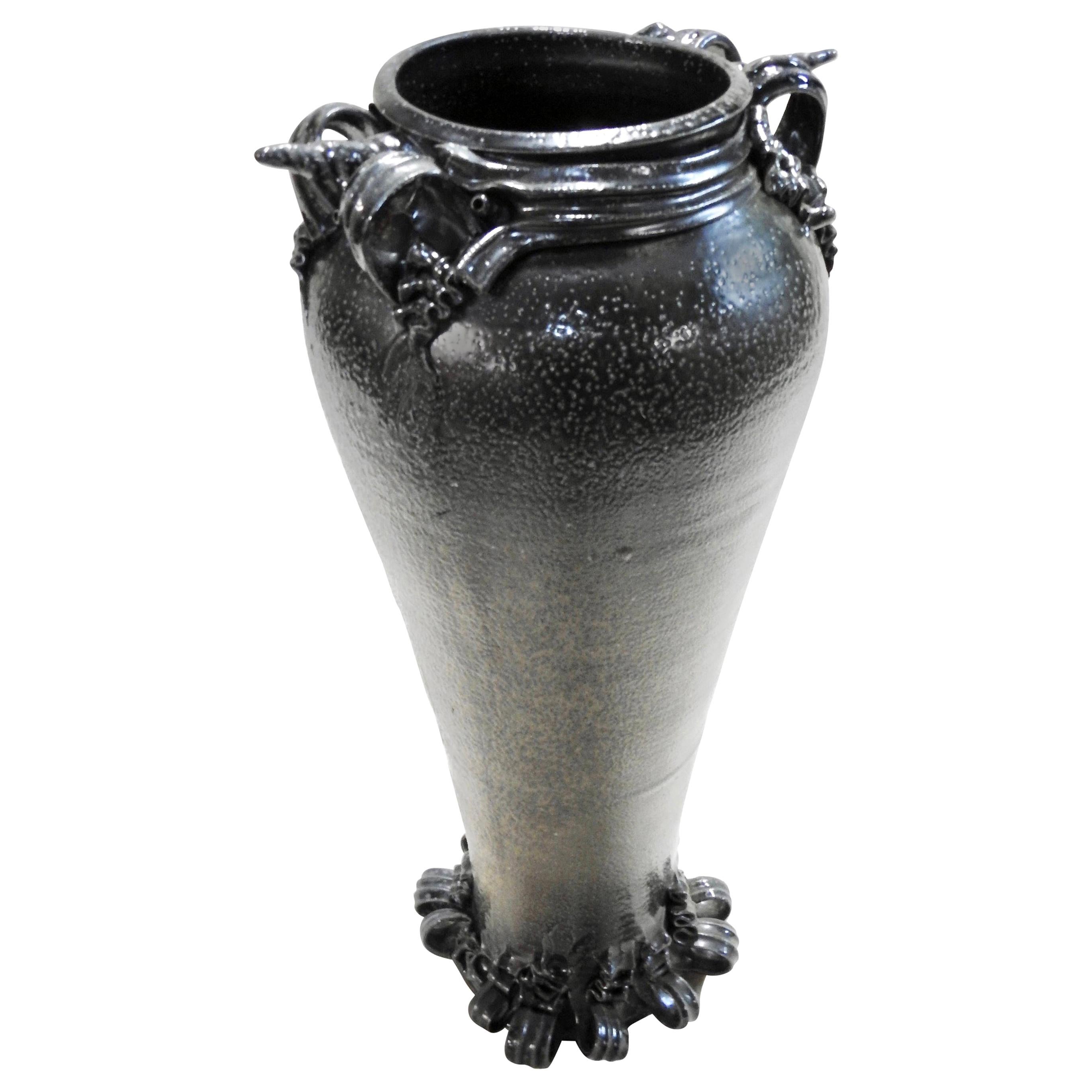 Robert Carlson Salt Water Glaze Vase or Umbrella Stand For Sale