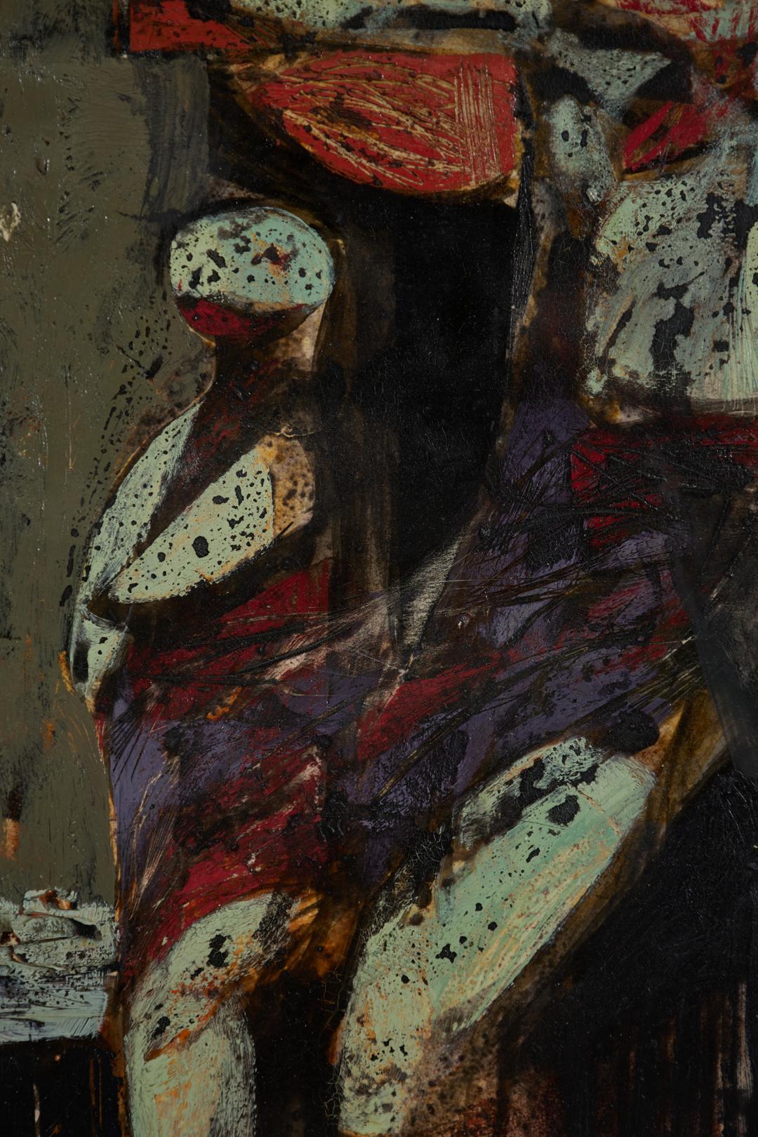 Kreuzigung, 20. Jahrhundert Figural Expressionist Künstler (Braun), Figurative Painting, von Robert Carroll