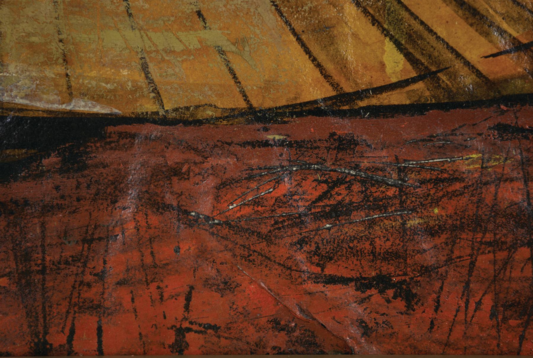 Robert Carroll (American, 1934-2016)
Deposition 
Oil on paper
Signed lower right
20 x 15 inches
25.25 x 20.25 inches, framed

Robert Carroll was an American artist born in 1934. With an international career, Carroll studied at the Cleveland