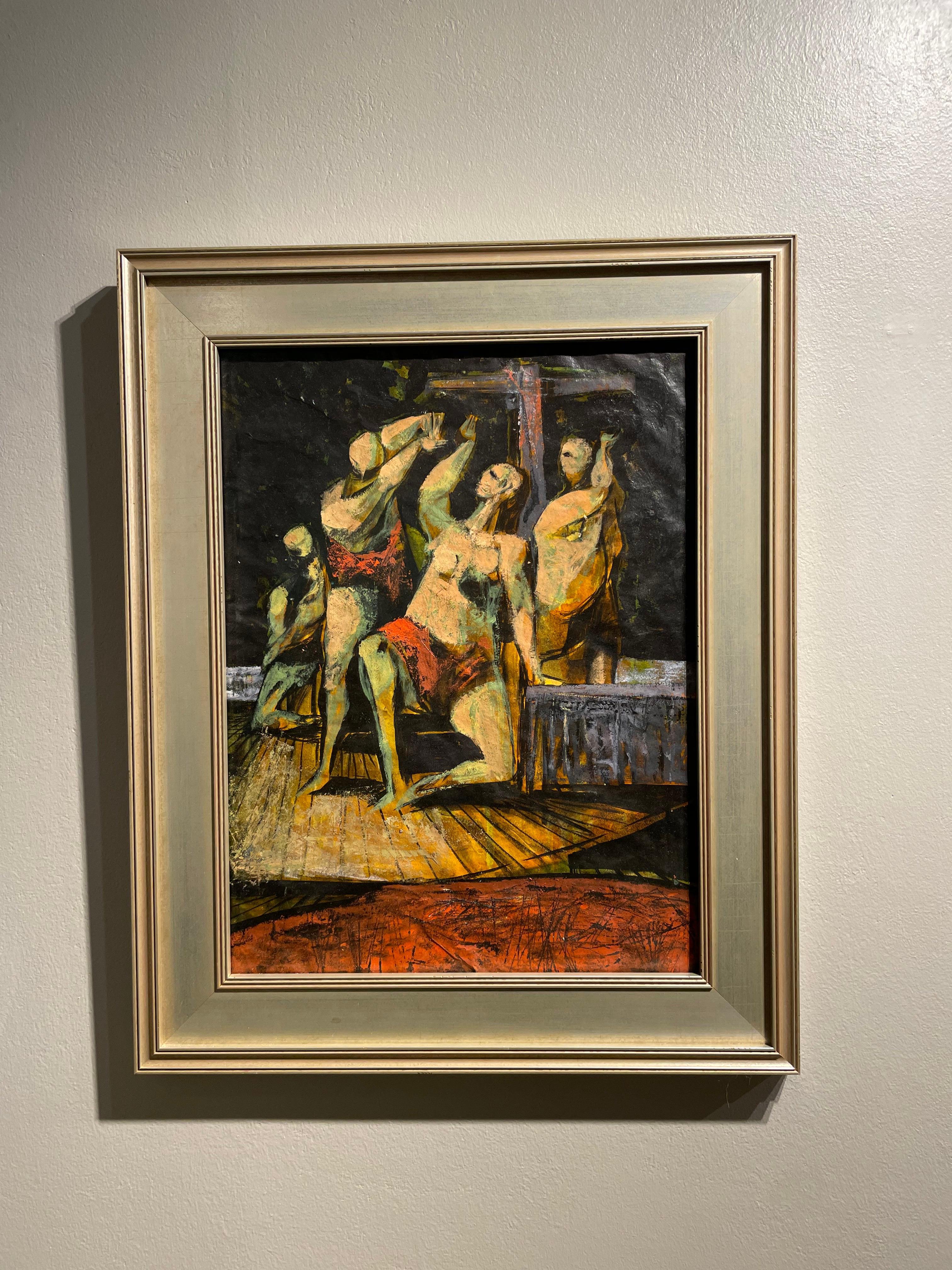 Deposition, 20th Century Figural Expressionist, On the Cross For Sale 1