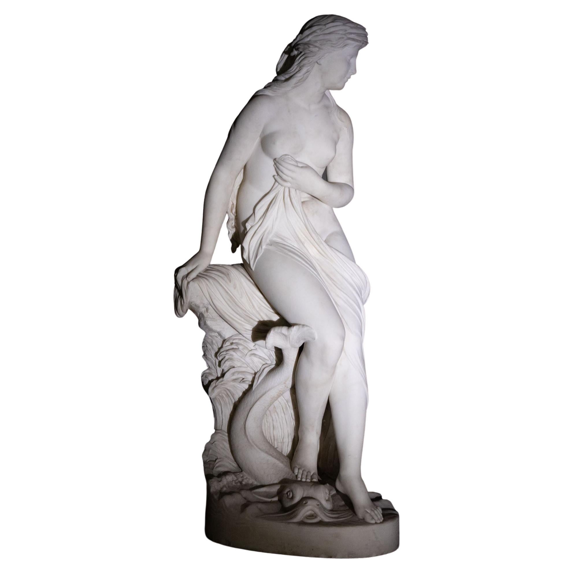 Robert Cauer D. Ä. Venus mit Delphin, Rom, 1874 im Angebot