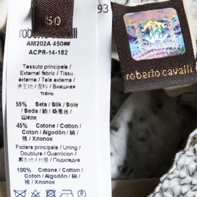 Robert Cavalli - Pantaloni larghi in misto seta con stampa a serpente XL In condizioni buone in vendita a Dubai, Al Qouz 2