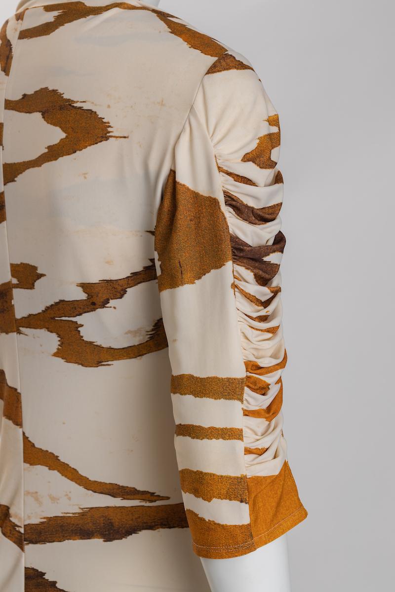 Roberto Cavalli - Cocktail in jersey con stampa a tigre /  Abito da sera  Taglia 46 EU 2