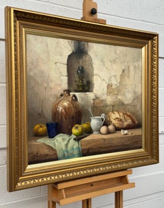 Natura morta con frutta e pane Interno rustico di fattoria francese di un artista francese