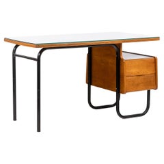 Robert Charroy for Mobilor, Desk in Oak and Metal, 1955