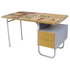 Robert Charroy Oak Desk, French University Jean Zay 1950s - 50s, France